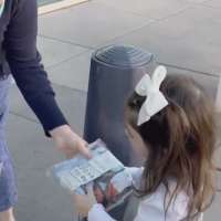 Little cancer survivor donates hundreds of socks to Primary Children's Hospital