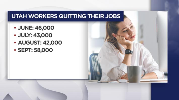 The number of Utahns quitting their jobs has continued to rise over the last several months.