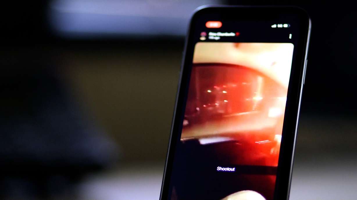 Snapchat video from an account believed to be Anei Joker’s shows flashing police lights from inside a car.