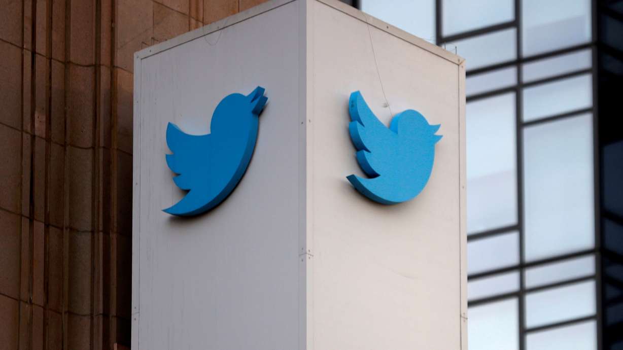 A Twitter logo is seen outside the company headquarters in San Francisco, California, Jan. 11.