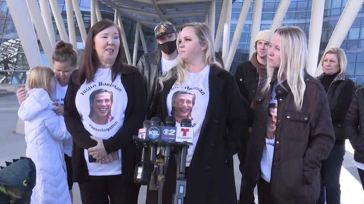 Justin Hooiman's family speaks to Utah press on Dec. 8, 2021 about his disappearance in 2017. His remains were found in a West Valley City pond in March, with the positive DNA results announced on Friday.