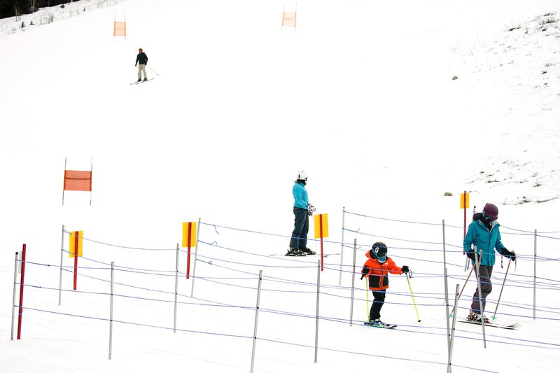 People get in line to go up the hill to ski at Solitude
Mountain Resort on Dec. 6, in Big Cottonwood
Canyon.