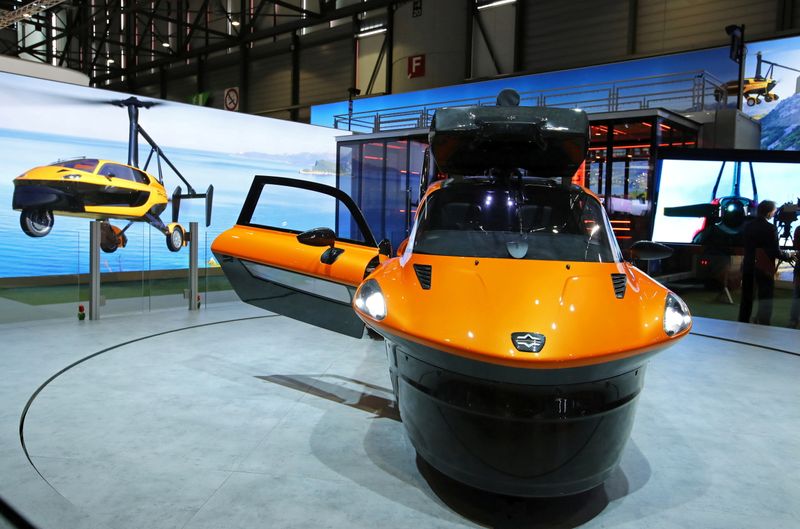 A new PAL-V Flying Car is displayed at the 89th Geneva International Motor Show in Geneva, Switzerland on March 5, 2019.