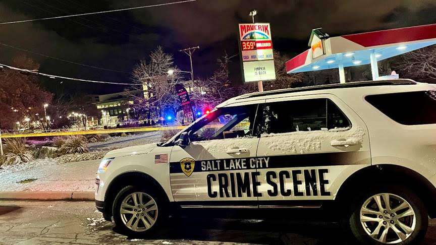 Salt Lake police respond to a fatal shooting at 310 S. 900 East on Dec. 10, 2021.
