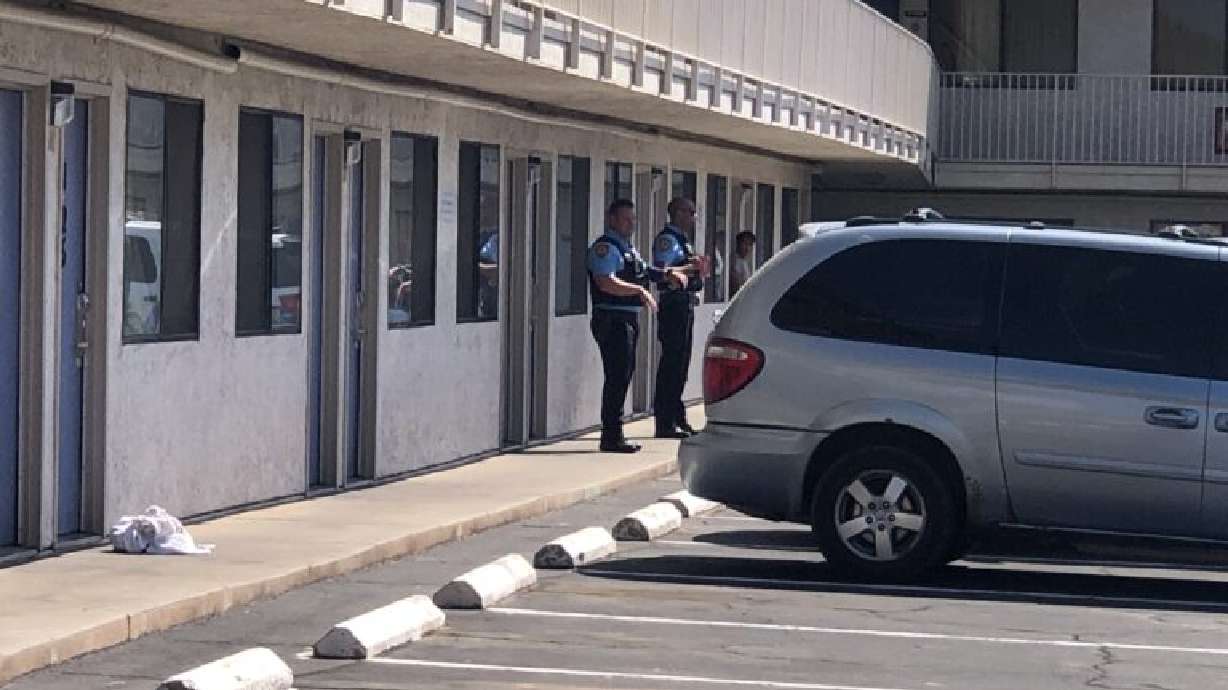 St. George Police secure the area at a Motel 6 after an 8-year-old was allegedly attacked there Aug. 26. Thursday, a court ruled the woman accused of stabbing her child was competent to continue criminal proceedings.