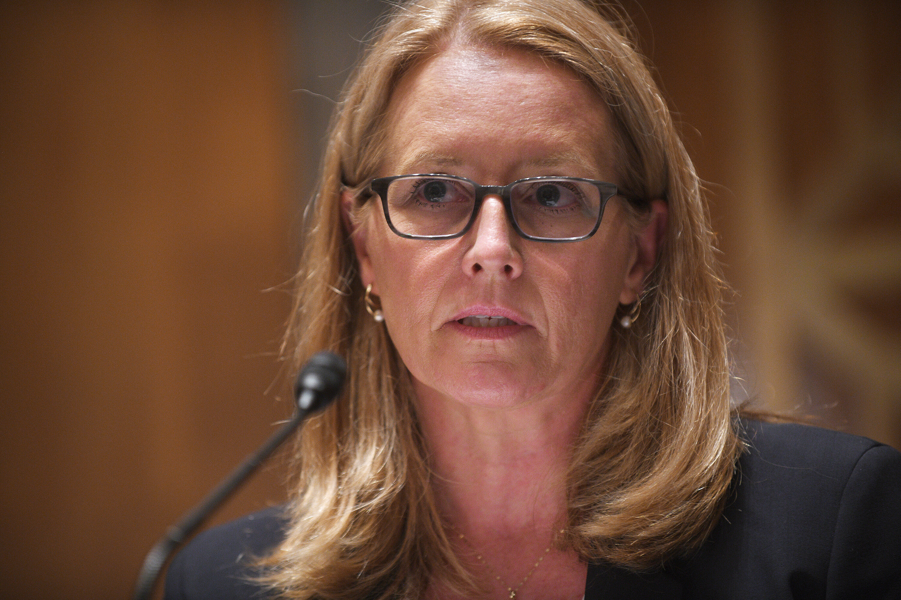 Deanne Criswell, here testifying during a confirmation hearing on March 25, Sunday said that powerful storms are the 'new normal' in an era of climate change.