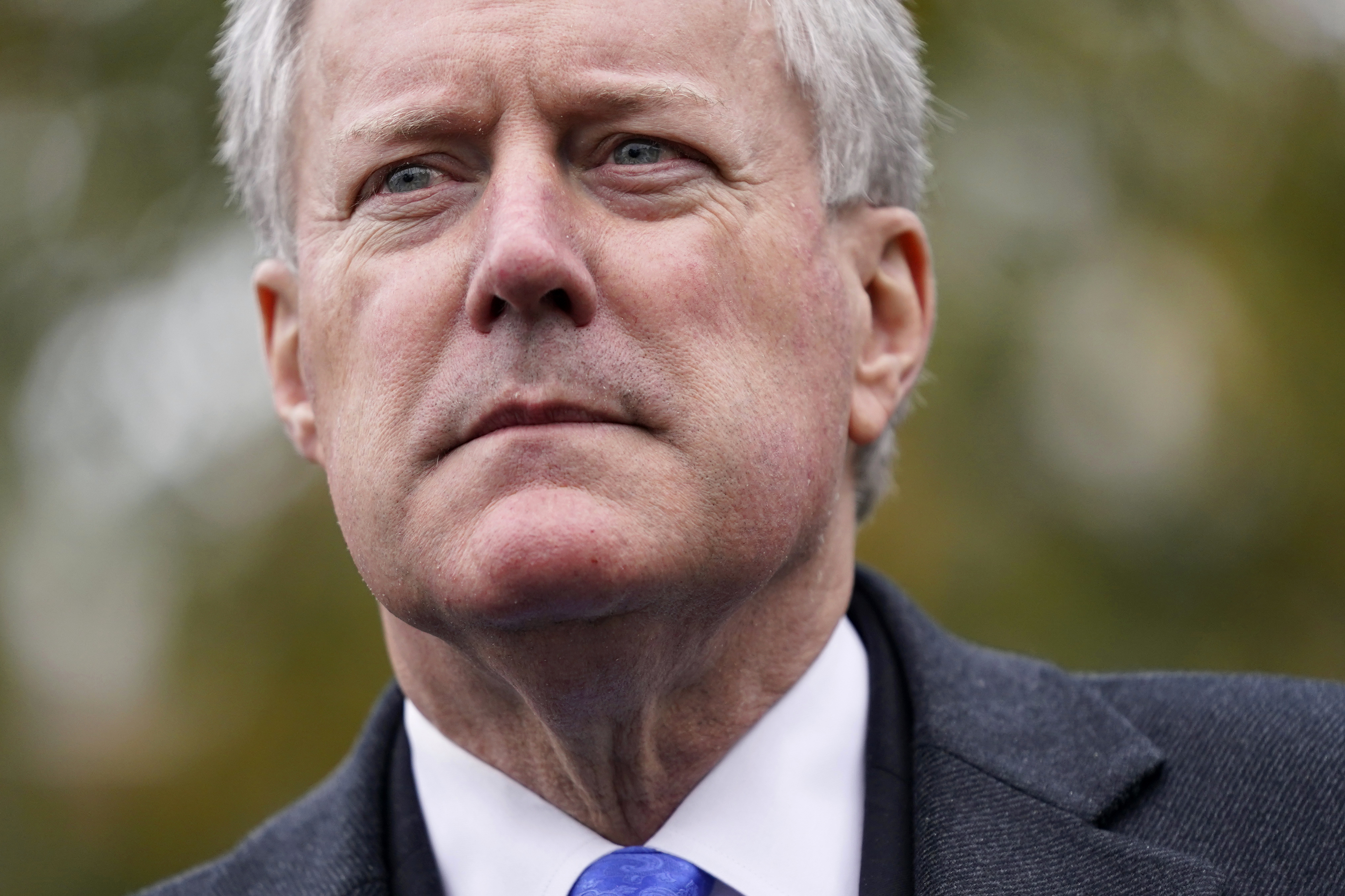 White House chief of staff Mark Meadows on Oct. 26, 2020. The House panel investigating the Jan. 6 Capitol insurrection says it has “no choice” but to move forward with contempt charges against the former Trump White House chief of staff.