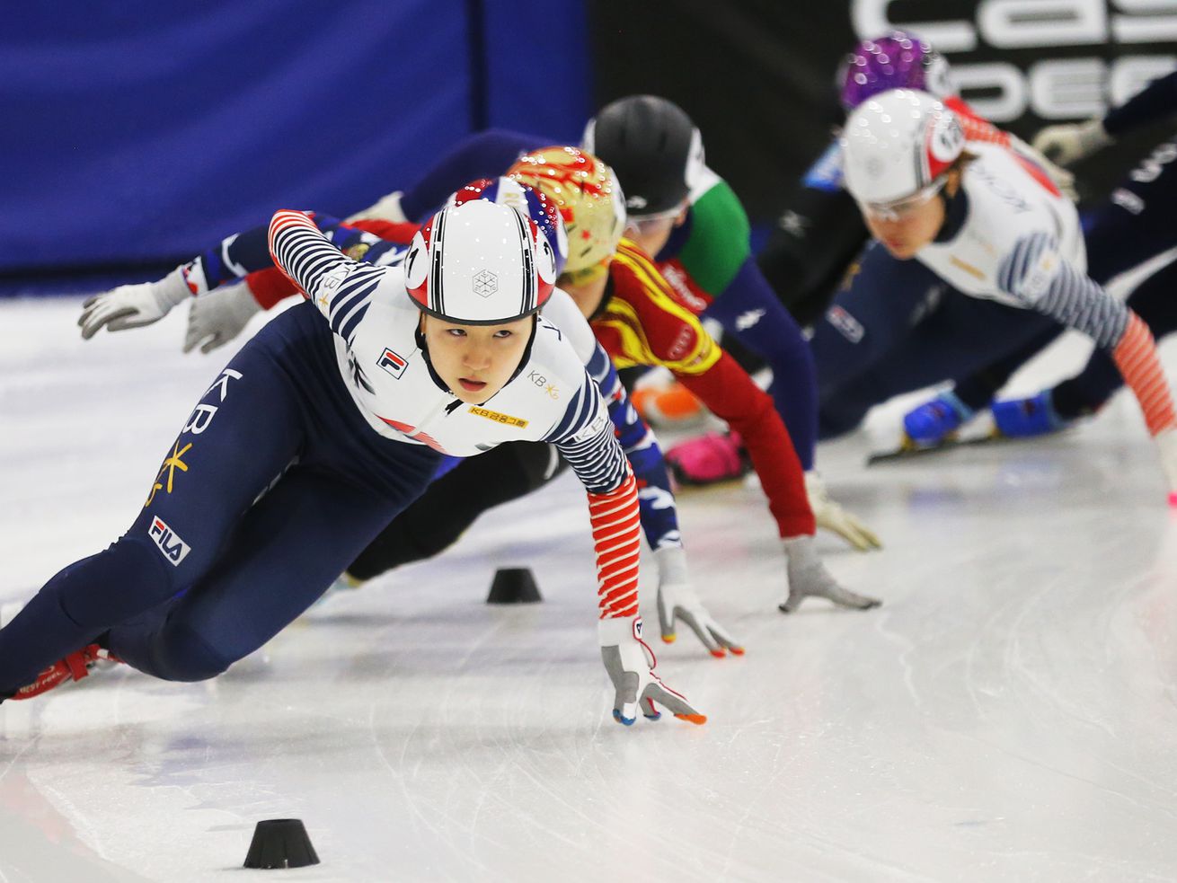 Competitors take part in World Cup Short Track
speedskating at the Kearns Olympic Oval on Nov. 13, 2016. It looks
like it’s going to be a while longer before backers of bringing
another Olympics to Utah know whether they’re bidding for the 2030
or 2034 Winter Games.