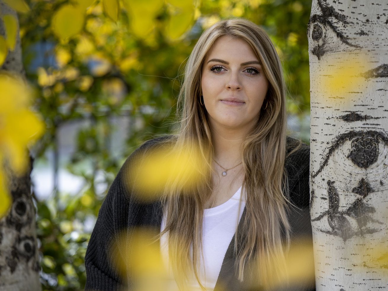 Alexa Minson poses for photos at her home in Orem on
Tuesday, Nov. 2. 