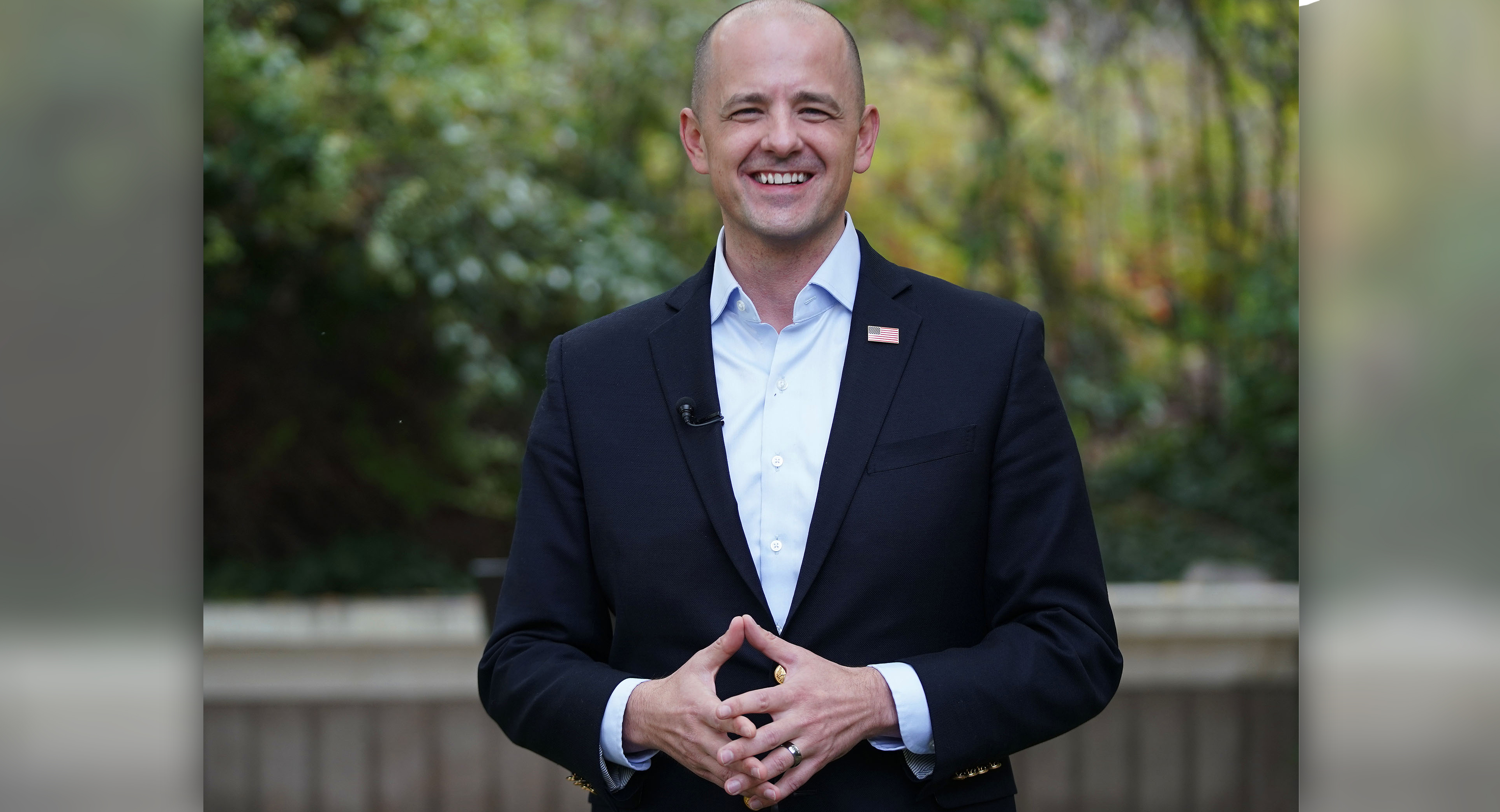 Evan McMullin poses for a photo in Salt Lake City on
Oct. 5, 2021. According to a new poll, most voters still don’t know
what they think about McMullin as he now tries to win Sen. Mike
Lee’s seat in the U.S. Senate.