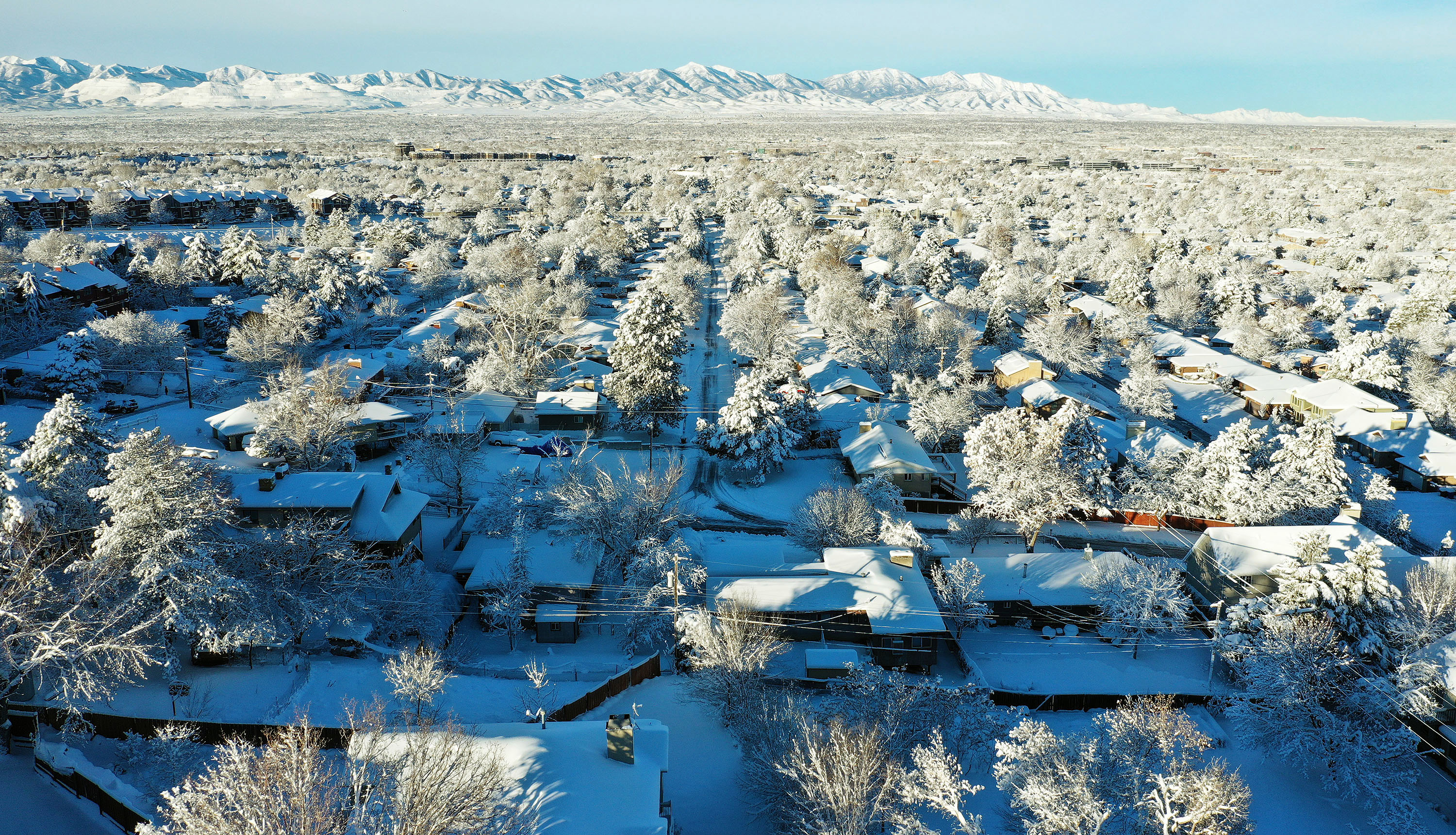 Several inches of fresh snow covers the Salt Lake Valley on Dec. 15. A storm impacting Utah mostly Tuesday and Wednesday is expected to provide a few more inches in the county, as well as several more in northern Utah and up to 2 feet in the mountains.