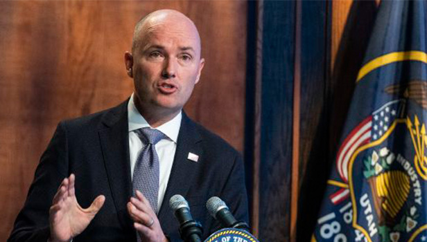 Utah Gov. Spencer Cox speaks during his monthly news conference at PBS Utah at the Eccles Broadcast Center in Salt Lake City on Thursday.