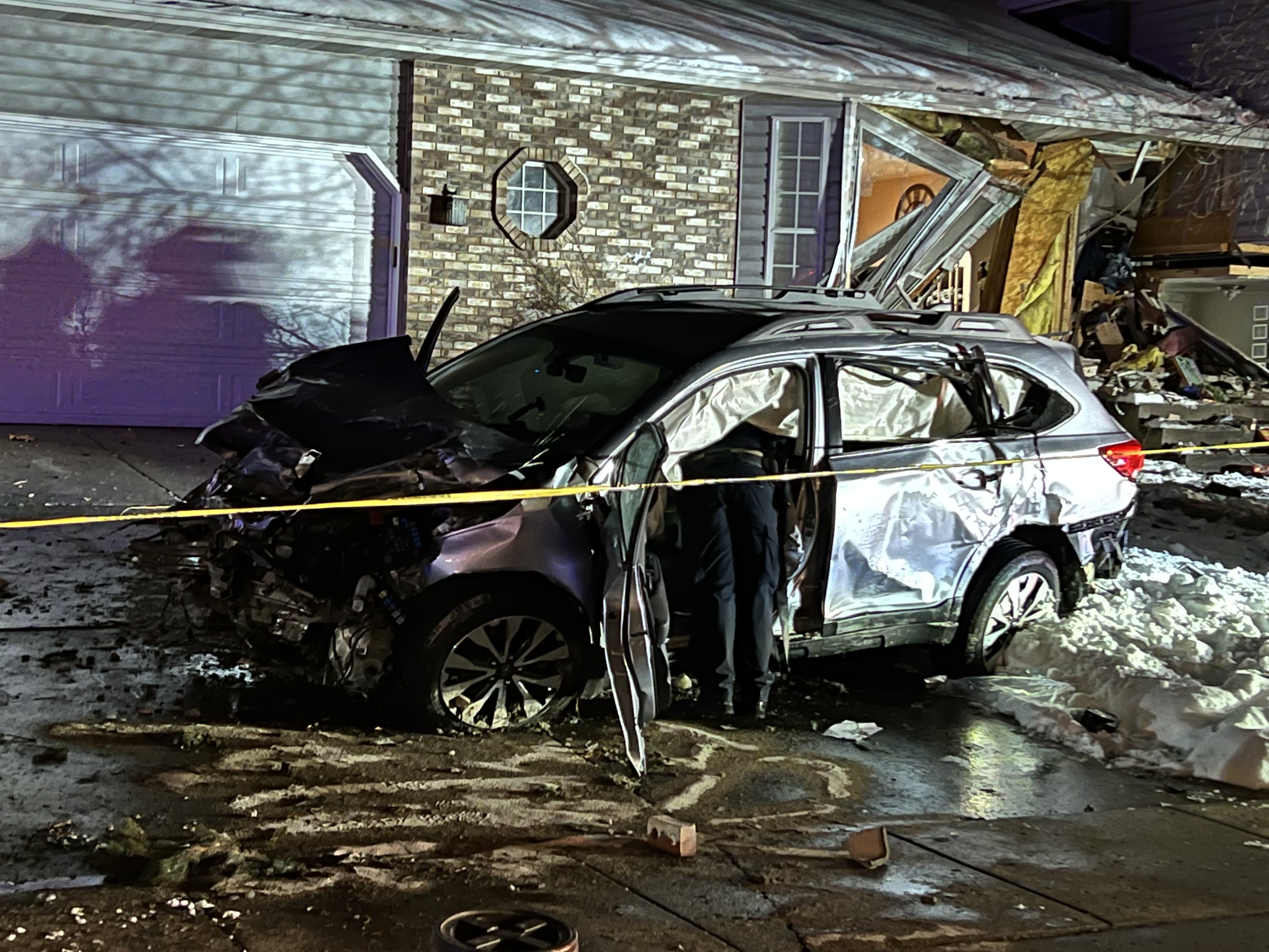 A vehicle crashed into a home near 1776 N. 400 West in Centerville on Friday. The driver of the car, Brandon Paul Levie, 39, of Centerville, was booked into the Davis County Jail for investigation of driving under the influence and other charges.
