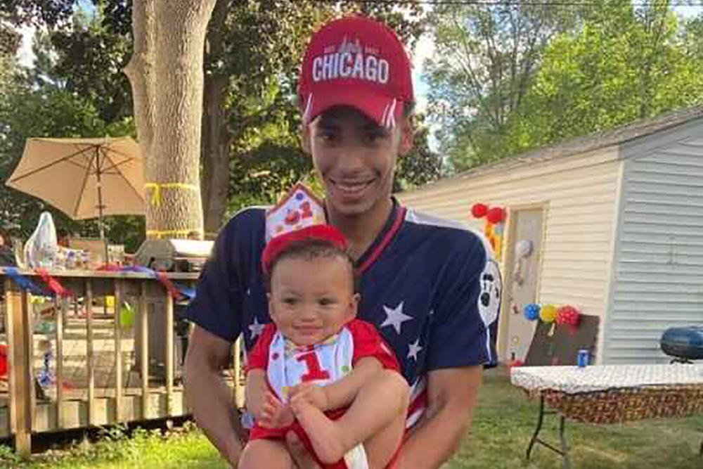 Daunte Wright and his son, Daunte Jr., at his first birthday party. Wright, 20, was fatally shot by Kim Potter, a white suburban Minneapolis police officer, during a traffic stop on April 11. Potter is currently on trial for manslaughter in Wright's death.