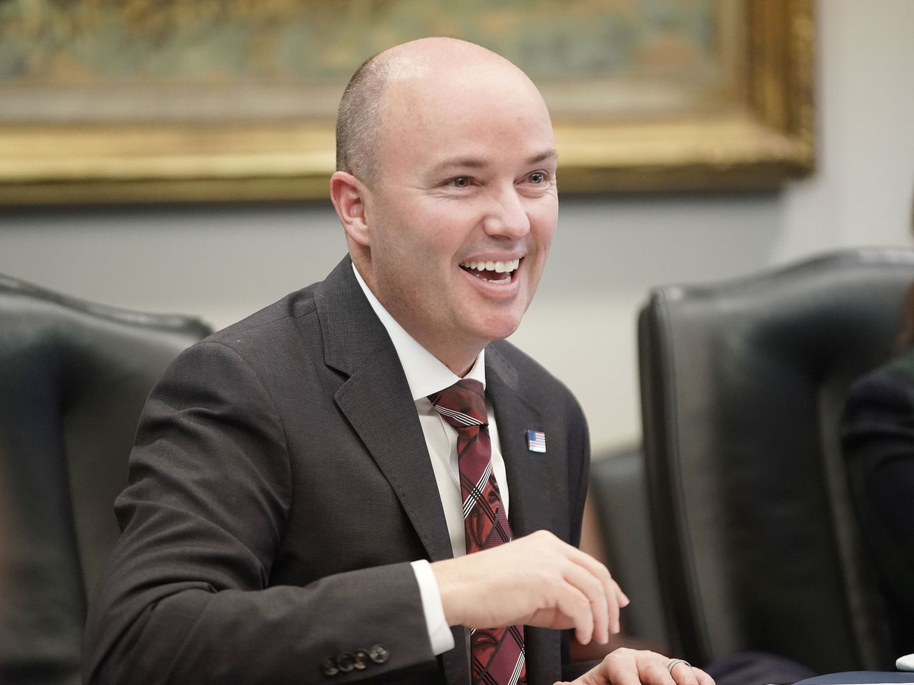 Gov. Spencer Cox meets with Deseret News editorial
board in Salt Lake City on Tuesday, Dec. 21, 2021.