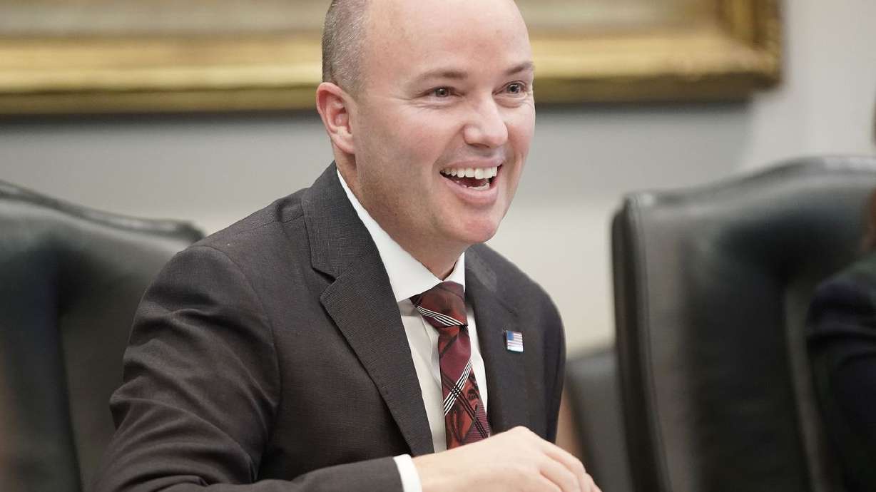 Gov. Spencer Cox meets with Deseret News editorial
board in Salt Lake City on Tuesday, Dec. 21, 2021.