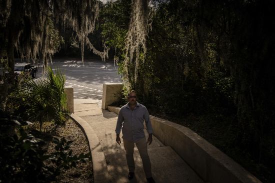 Joseph Moore stands for a portrait at a park in Jacksonville, Fla., on Wednesday, Dec. 8, 2021. Moore worked for nearly 10 years as an undercover informant for the FBI, infiltrating the Ku Klux Klan in Florida.