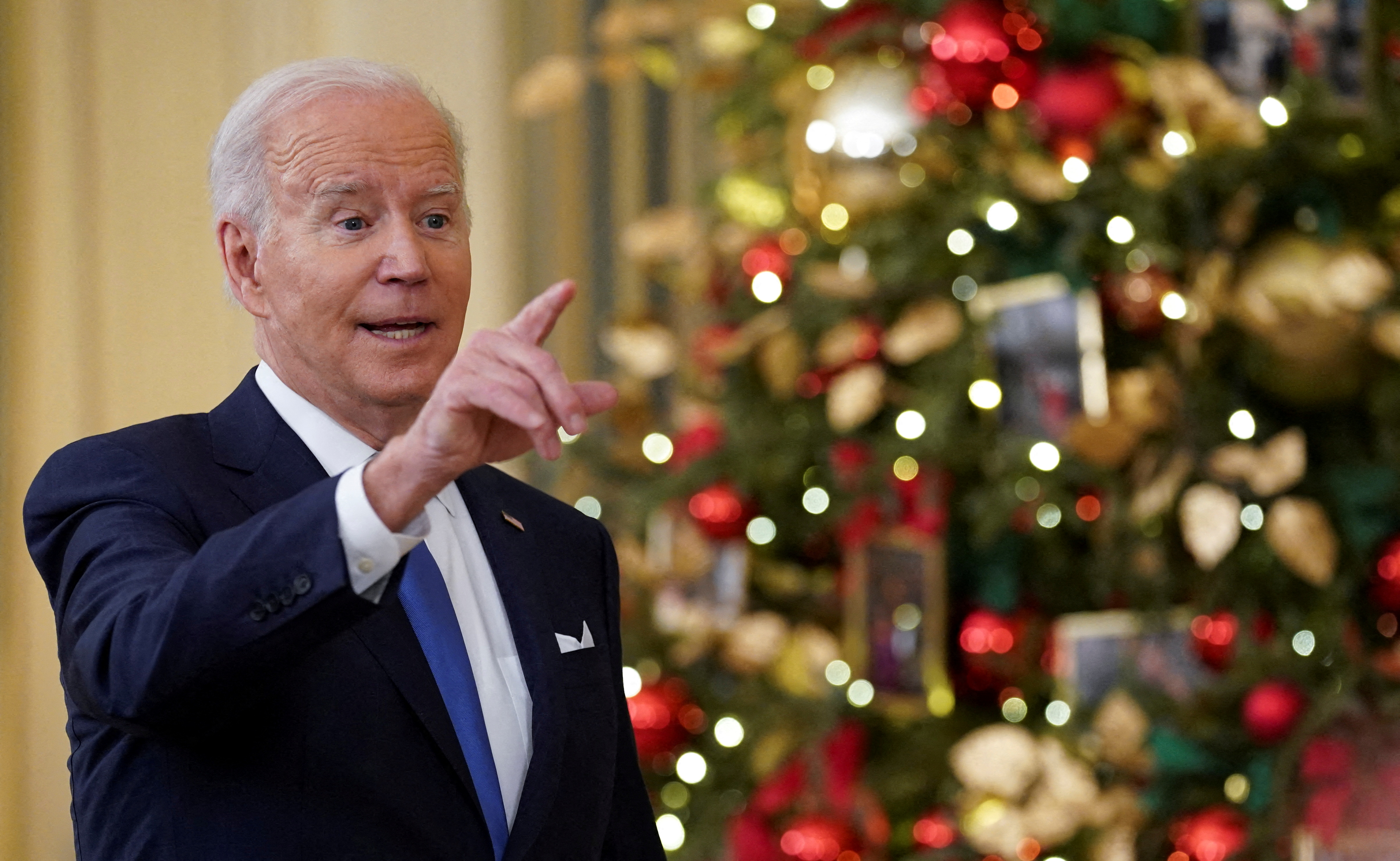 U.S. President Joe Biden speaks about the country's fight against the coronavirus disease at the White House in Washington, Tuesday.

