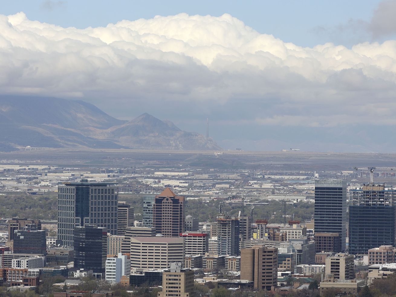 The Salt Lake Valley is pictured on April 27. Utah was at or near the top of best performing states when it comes to unemployment, job creation and economic growth throughout 2021.