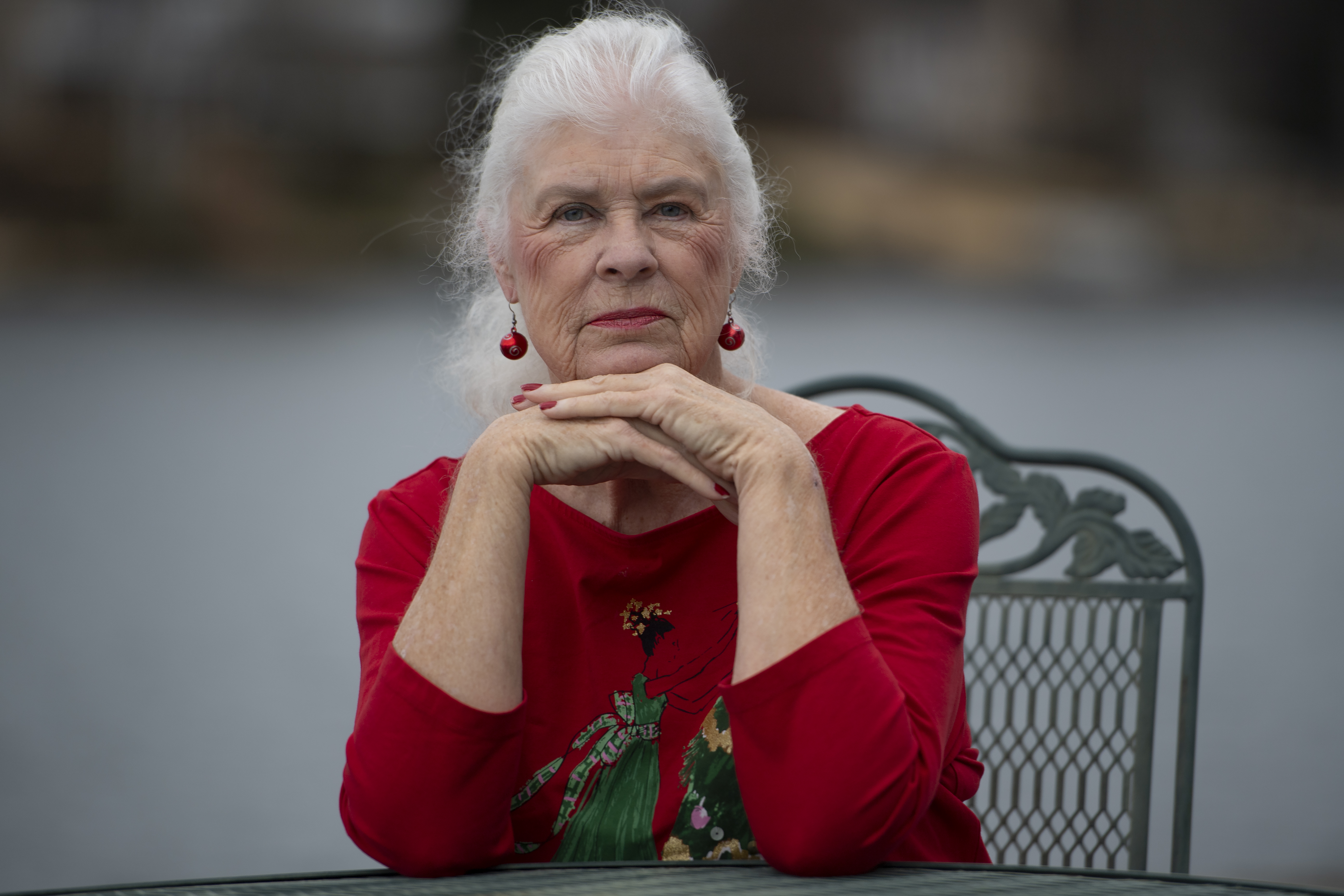 Wanda Olson poses for a photo, Dec. 17, in Villa Rica, Ga. When Olson’s son-in-law died in March after contracting COVID-19, she and her daughter had to come up with money for a cremation.
