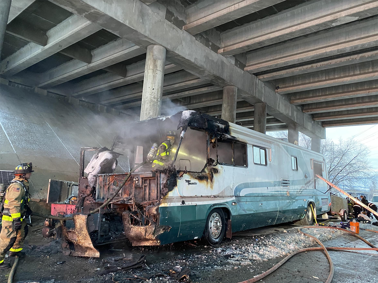Two people died in an RV fire early Wednesday in Salt Lake City.