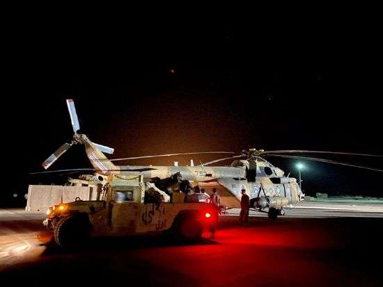 An Afghan Air Force Mi-17 helicopter at Camp Shorabak, Helmand province, Afghanistan, Aug. 2.