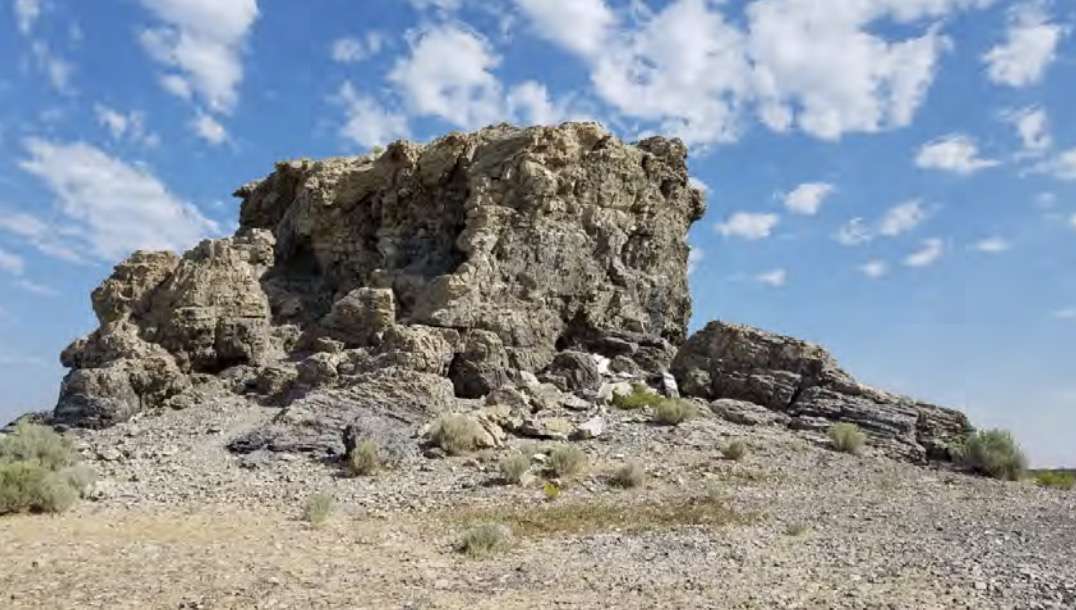 A photo of the Black Rock Site in Tooele County. The rock formation dates back 250 million years but it was a prominent piece of pioneer history, too.