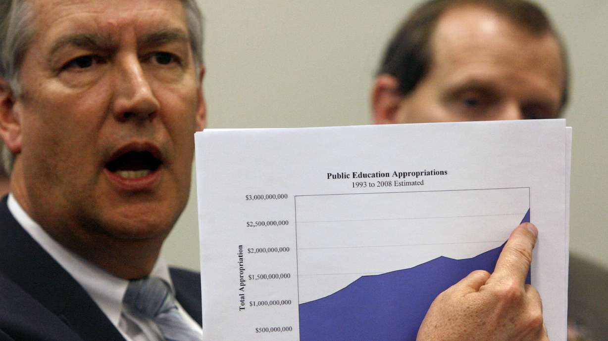 John Valentine, then president of the Utah Senate, at the Utah Capitol on Feb. 23, 2007. Valentine, now chairman of the state's tax commission, says Utah received a record total of tax revenue in the 2021 fiscal year.