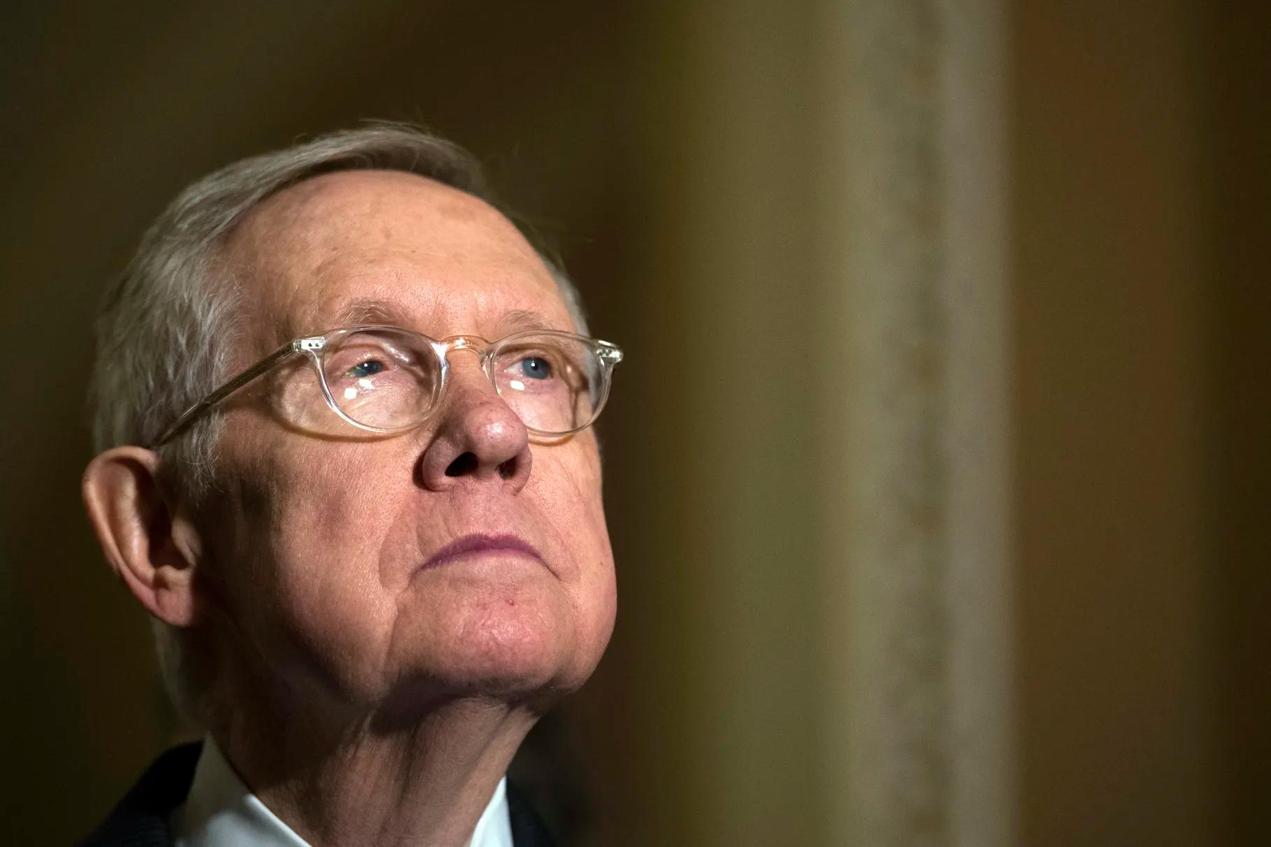 Sen. Harry Reid, D-Nev., listens during a media availability after the Senate Policy Luncheon on Capitol Hill, Nov. 29, 2016, in Washington. Reid, the former Senate majority leader and Nevada’s longest-serving member of Congress, has died. He was 82.