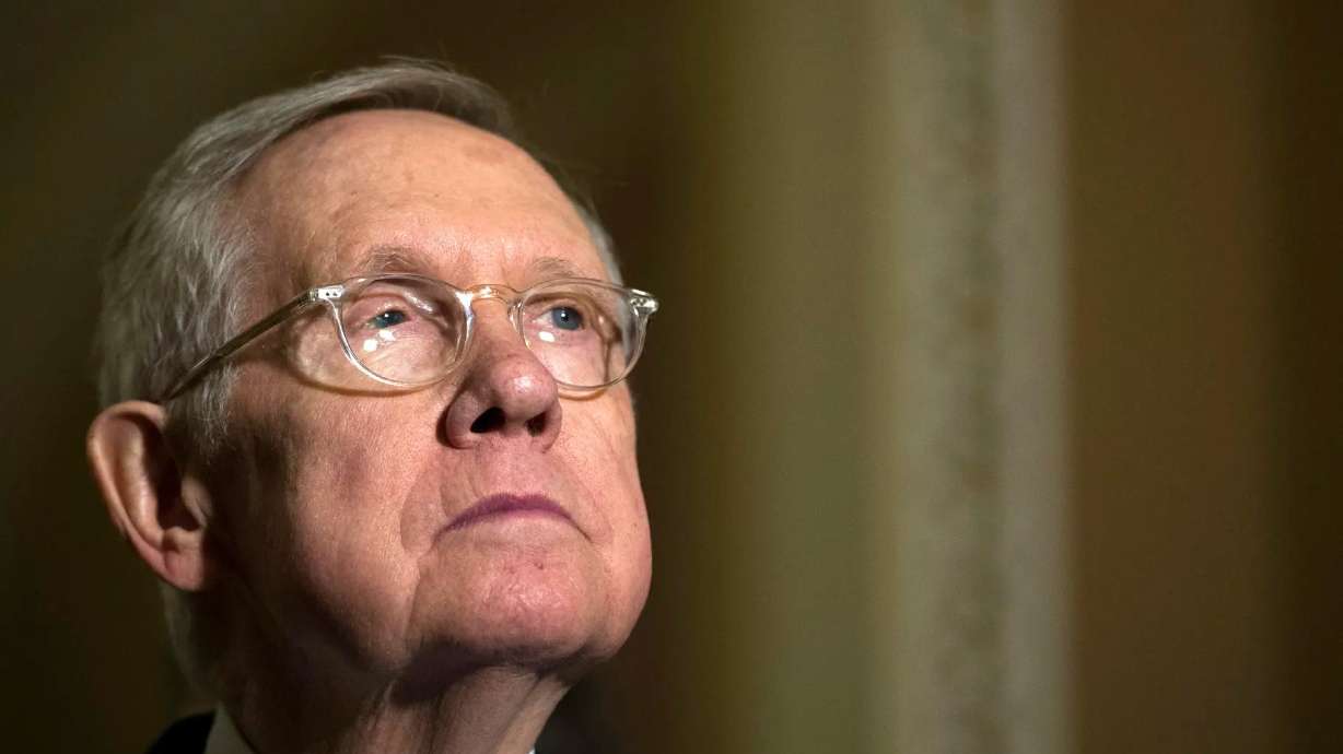 Sen. Harry Reid, D-Nev., listens during a media availability after the Senate Policy Luncheon on Capitol Hill, Nov. 29, 2016, in Washington. Reid, the former Senate majority leader and Nevada’s longest-serving member of Congress, has died. He was 82.