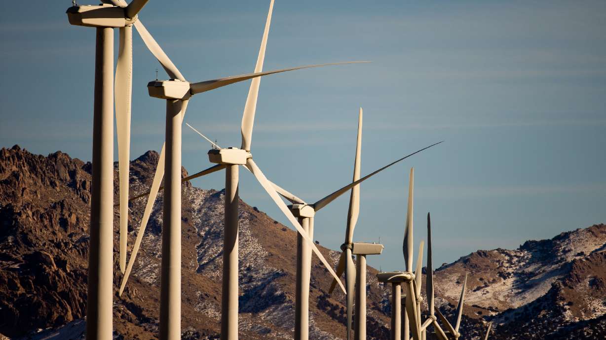 Wind turbines that are part of the Milford Wind Corridor Project north of Milford, Beaver County, are pictured on Jan. 15. Researchers from the University of Utah, BYU and the University of Idaho on Friday published a comprehensive renewable energy report to provide an overview of how renewable energy is reshaping the global economy.