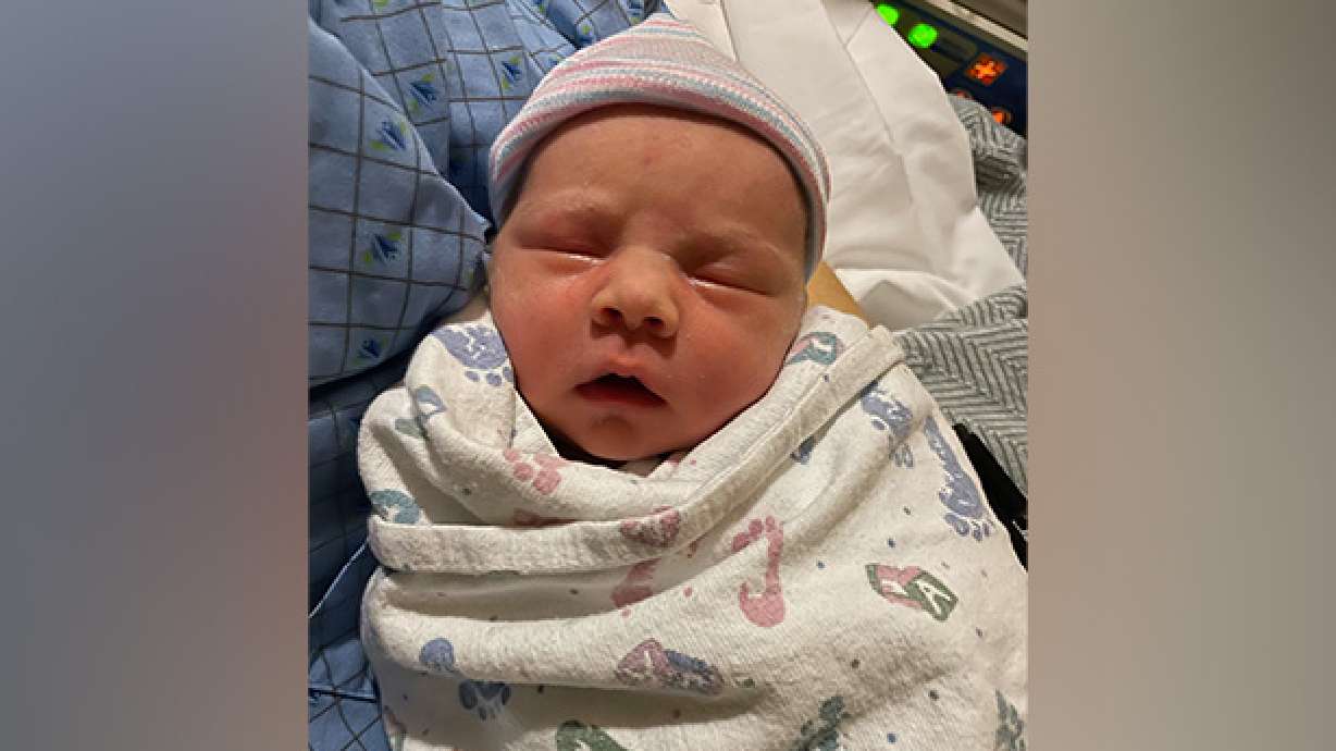 Piper England was the first baby born in Utah in 2022 at 1:03 a.m. on New Year's Day.