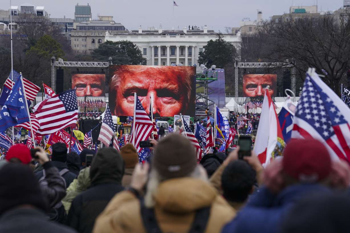 Trump supporters participate in a rally in Washington on Jan. 6, 2021.