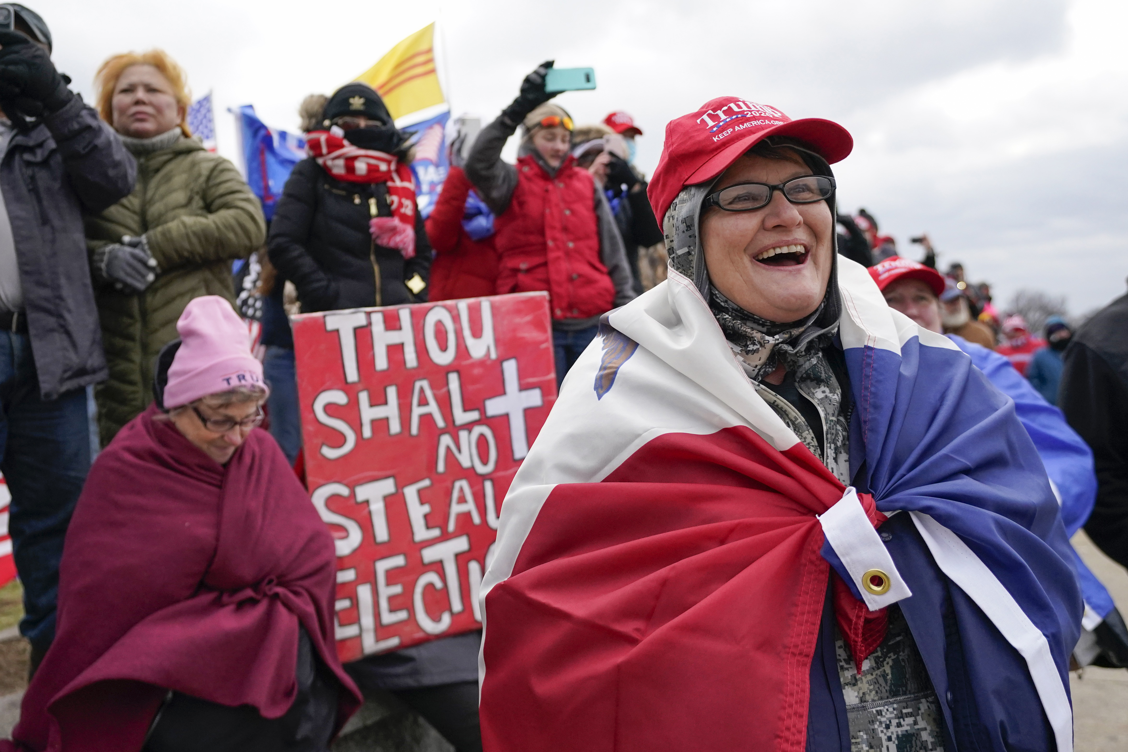 Supporters loyal to then-President Donald Trump attend a rally on the Ellipse near the White House on Jan. 6, 2021, in Washington.