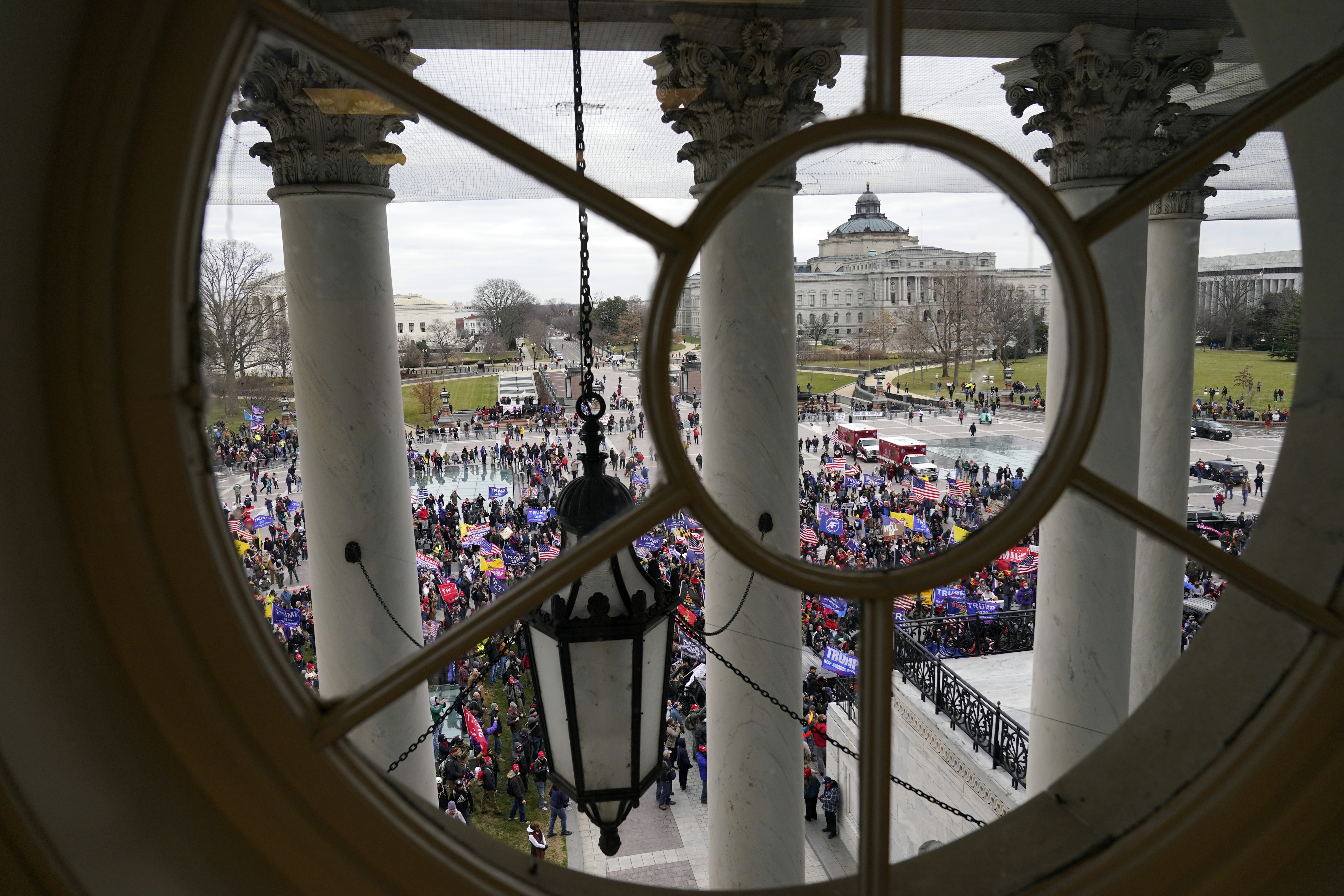 Protesters gather outside the U.S. Capitol, Jan 6, 2021.