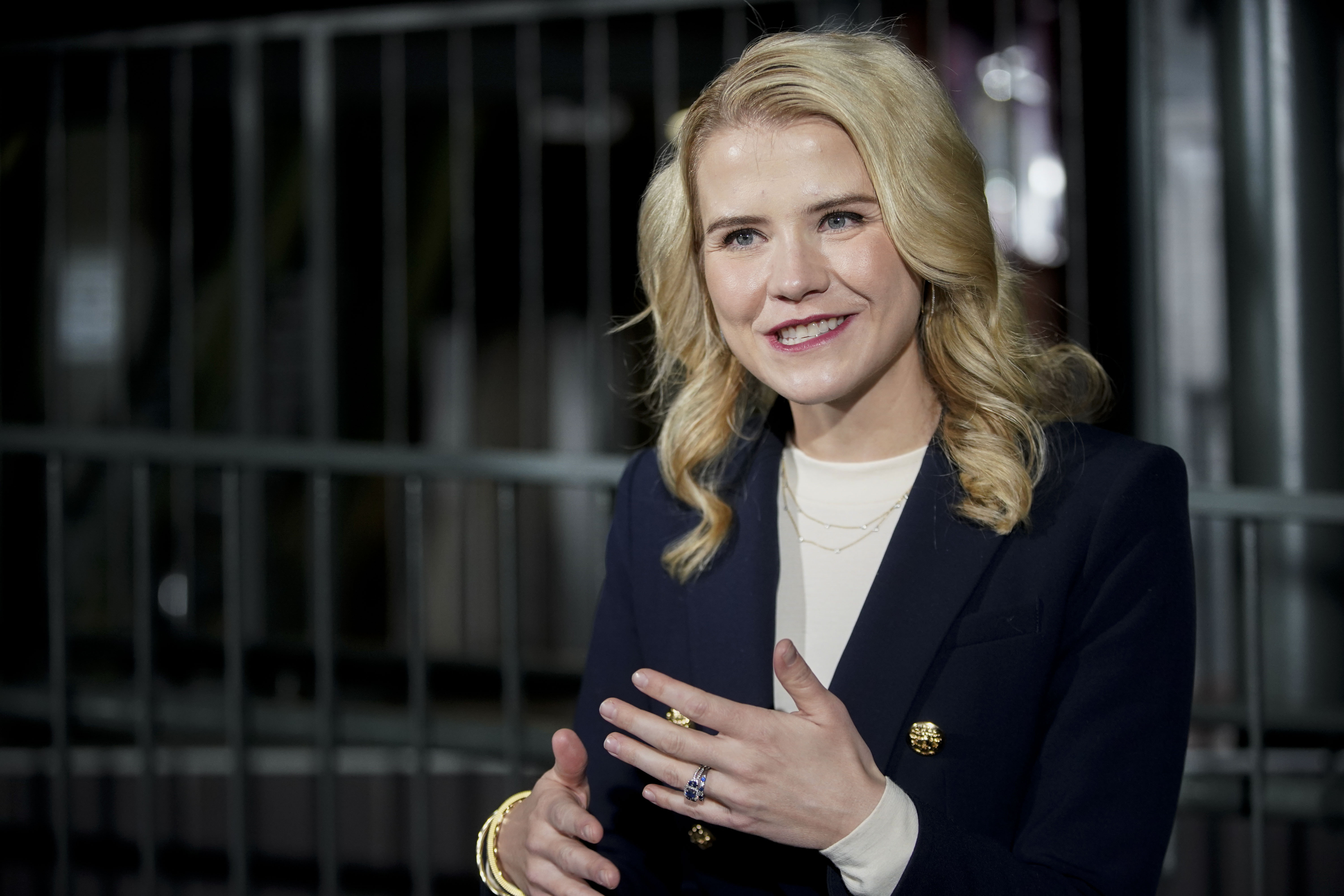Elizabeth Smart, founder and president of the Elizabeth Smart Foundation, discusses a merger with the Malouf Foundation during a press conference at Trolley Square in Salt Lake City on Wednesday. The organizations' combined resources will be used to confront sexual violence and exploitation.