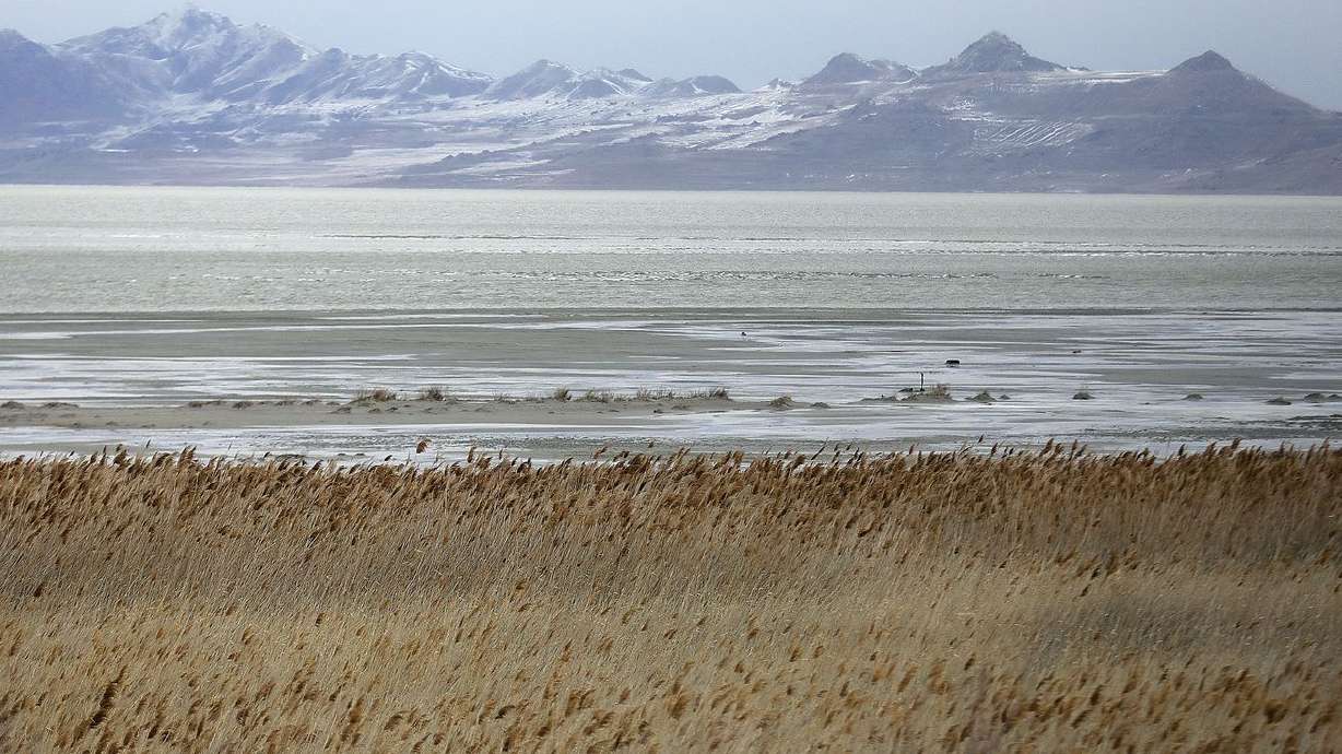 Low water levels are pictured in the Great Salt Lake near Tooele County on Wednesday.