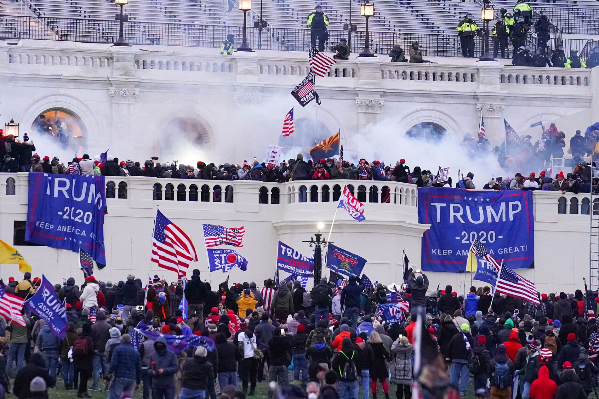 Rioters on the West Front at the U.S. Capitol on Jan. 6, 2021, in Washington.