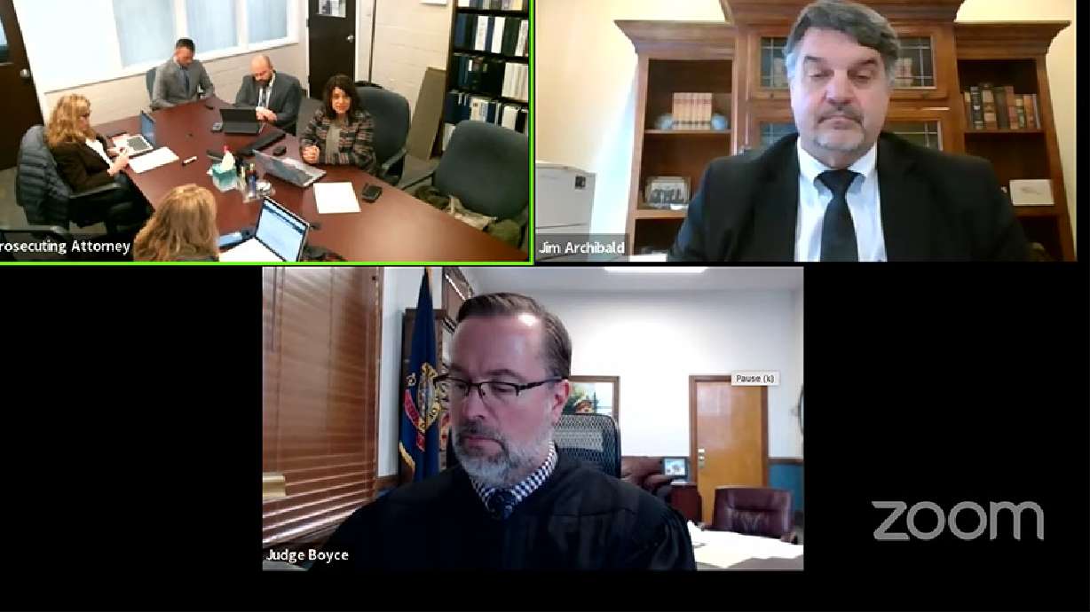 A Zoom screenshot of a hearing Wednesday to discuss a motion by prosecutors regarding Lori Vallow Daybell’s former attorney Mark Means.