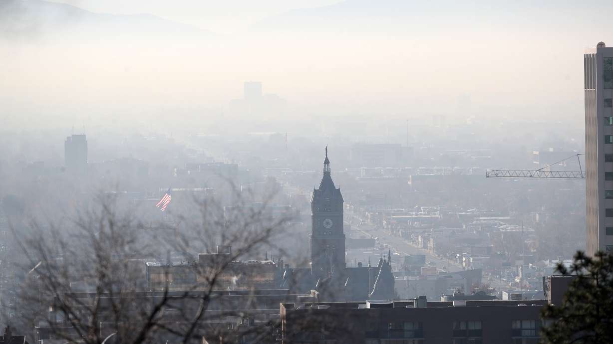 An inversion begins to fill the Salt Lake Valley on Nov. 29, 2021. With another inversion building this week, experts say "simple" steps can be taken to reduce pollution during an inversion.