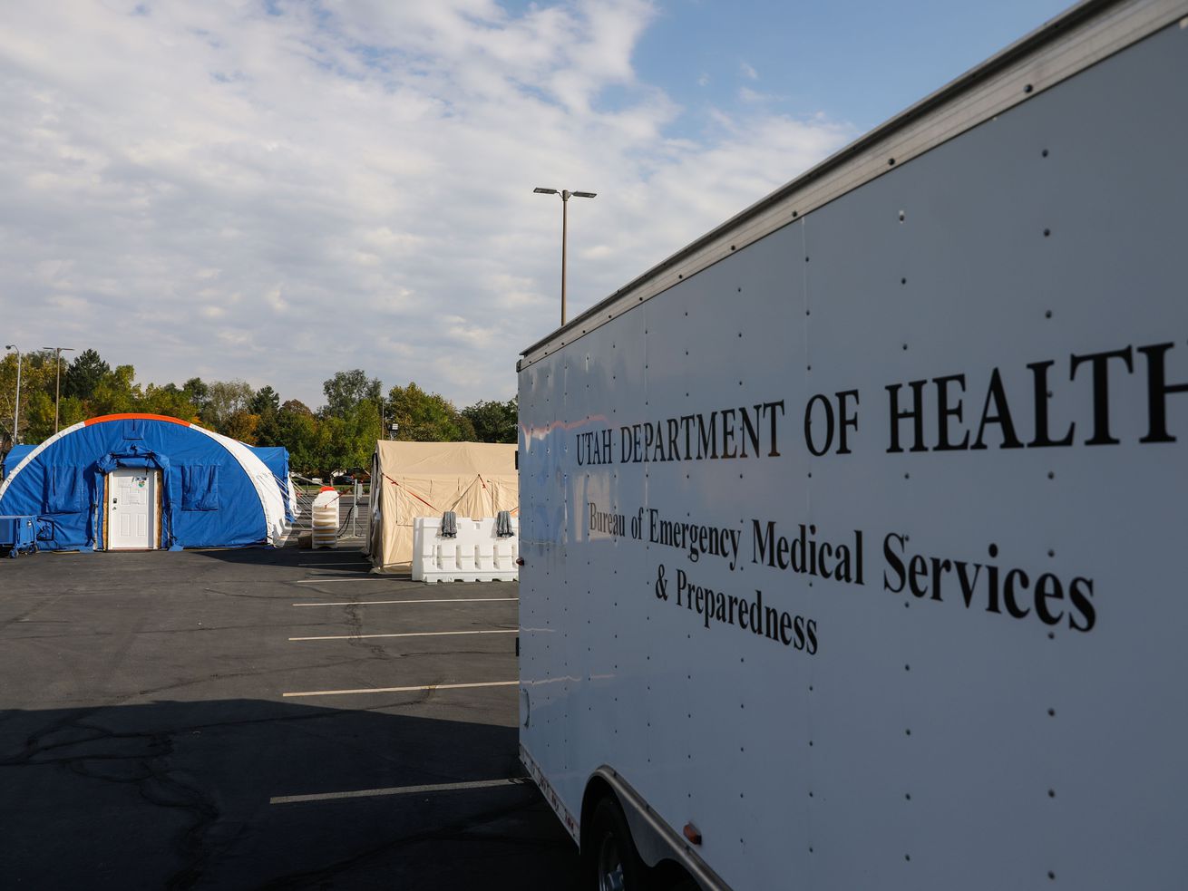 The Utah Department of Health Monoclonal Antibody Infusion Center is pictured at the campus of the Intermountain Healthcare Employee Services Center in Murray on Sept. 22, 2021.
The deployable medical facility was set to provide treatment to as many as 50 patients per day, and supplement monoclonal antibody infusions already taking place in hospitals across Utah.