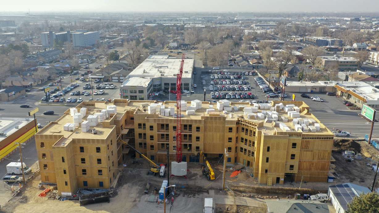 Construction of the Capitol Homes Apartments in Salt Lake City on Dec. 9, 2020. Salt Lake City on Thursday began its process of city council redistricting.