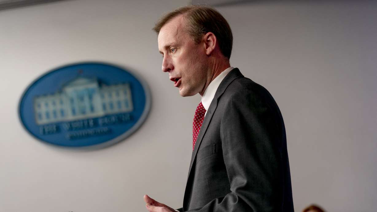 White House national security adviser Jake Sullivan gives an update about the ongoing talks with Russia at a press briefing at the White House in Washington, Thursday.