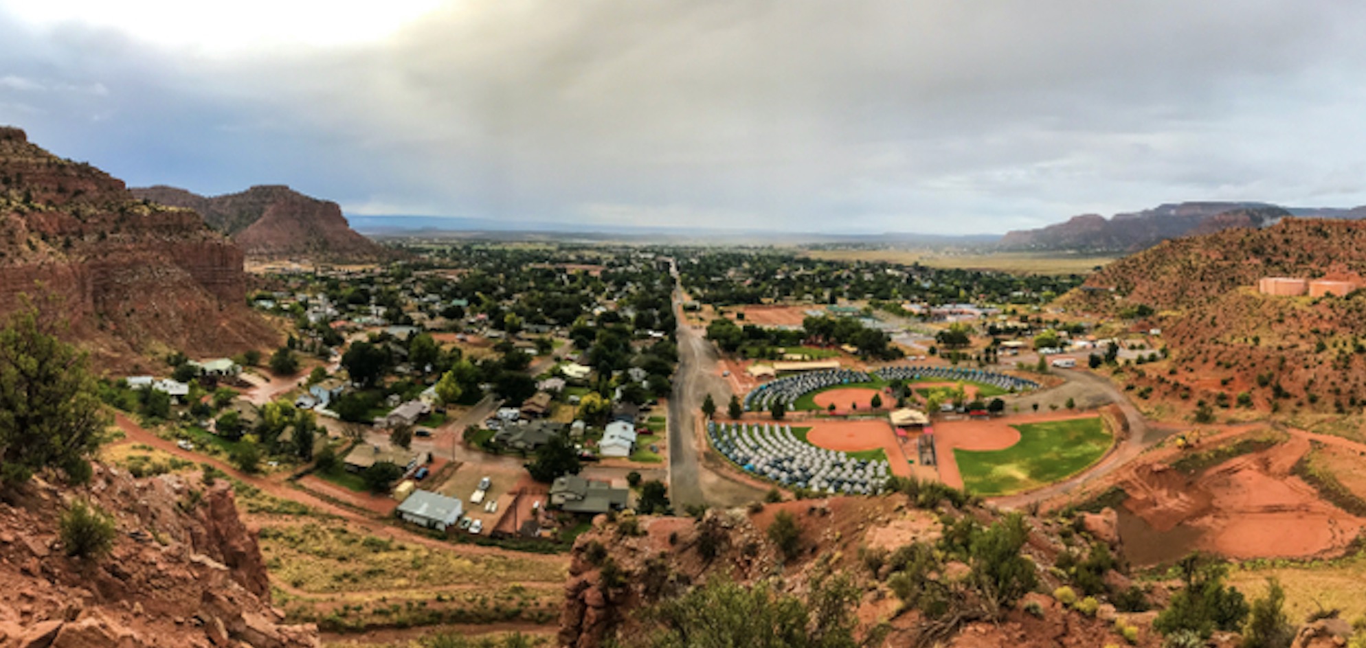 An undated panoramic photo of Kanab. The southern Utah town will be the new home of the Mrs. Grossman's Paper Company starting in the spring. The California sticker company announced it was moving to Utah this week.