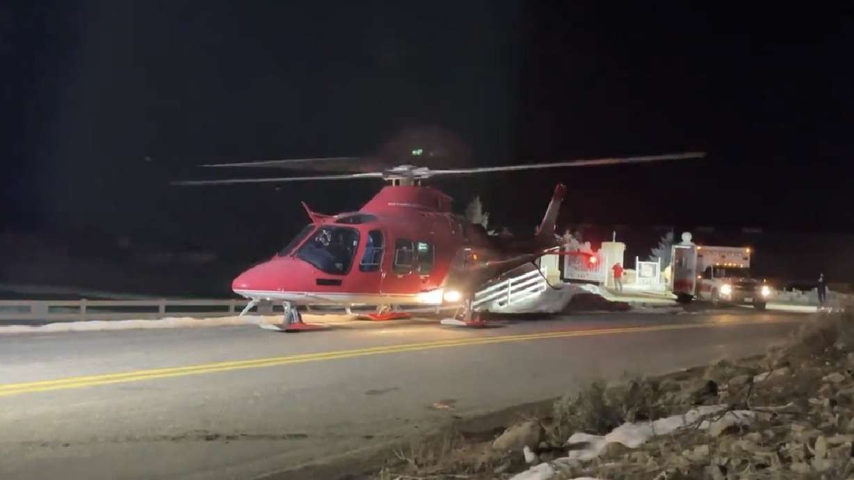 A medical helicopter takes a man to the hospital after the Utah County Sheriff's Office said he was found naked in a river after running from police in Hobble Creek Canyon.