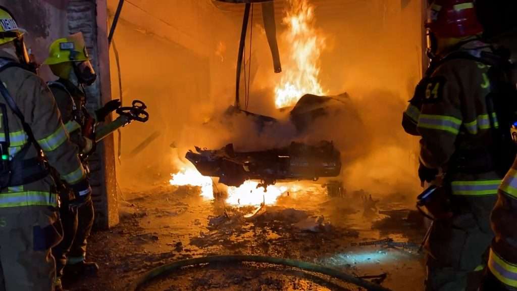 Firefighters put out a fire in Herriman on Thursday that was caused by a hoverboard that was charging and somehow burst into flames.