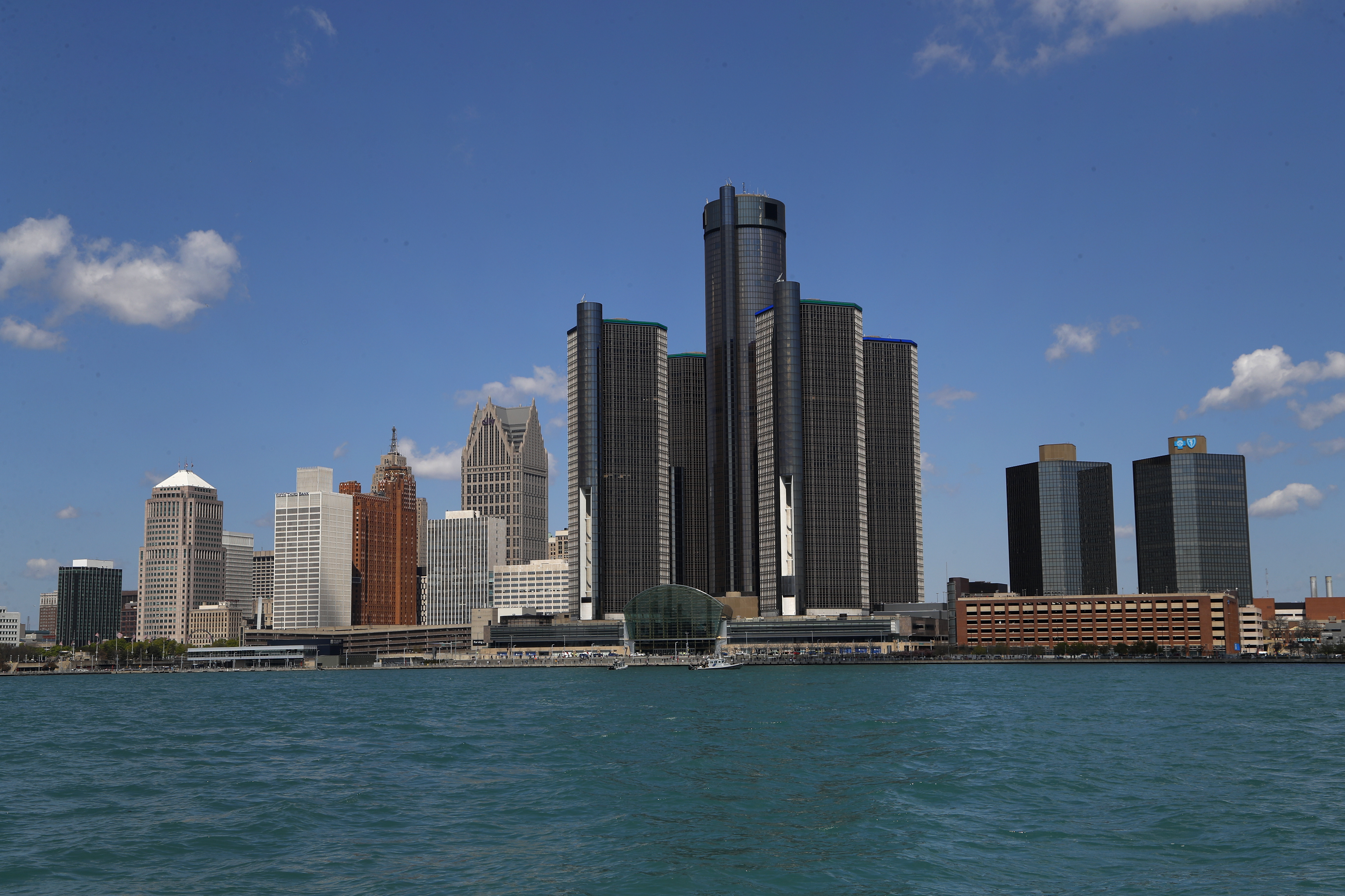 The Detroit skyline is shown from the Detroit River on May 12, 2020. Detroit's mayor believes tens of thousands of residents in the majority-Black city were missed in the 2020 census.