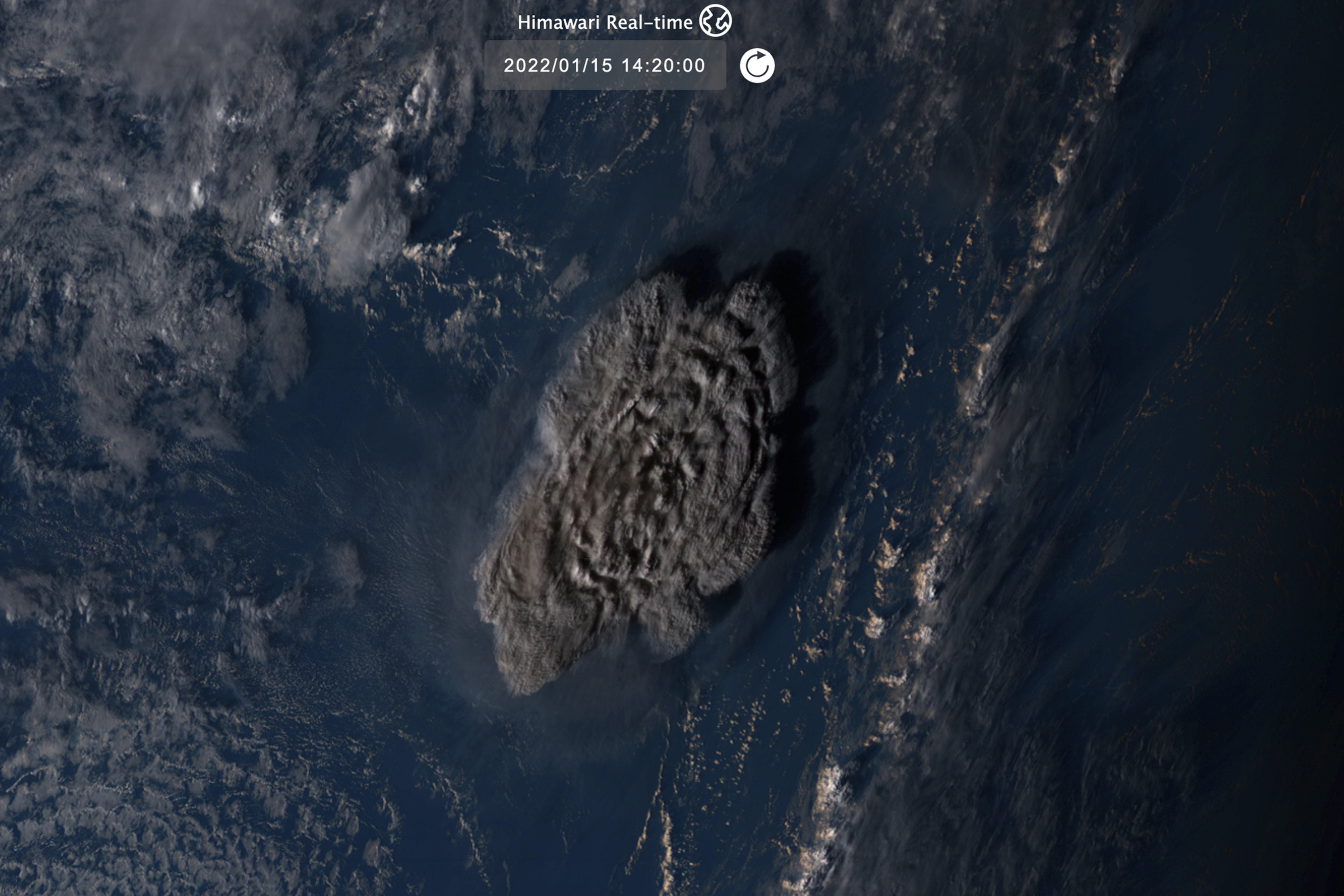 An undersea volcano erupts at the Pacific nation of Tonga Saturday. Monday morning, New Zealand sent a surveillance flight to assess damage from the volcano.