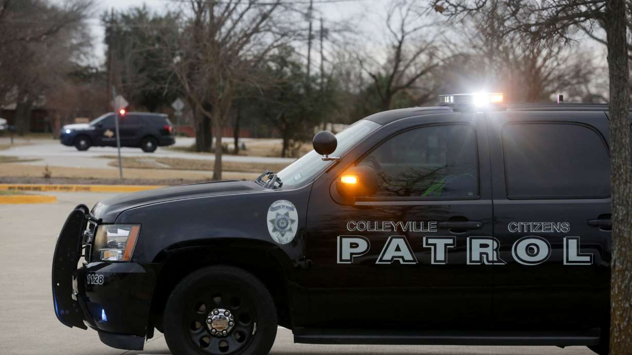 A man took people hostage at a synagogue during services that were being streamed live, in Colleyville, Texas, Saturday.