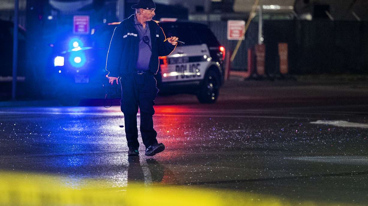 Salt Lake police investigate a fatal crash on March 31, 2021. A report of nationwide roadway safety indicates 2021 will end up the deadliest year on Utah roadways in over a decade.